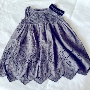 Grey eyelets lined dress made in India 100%cotton